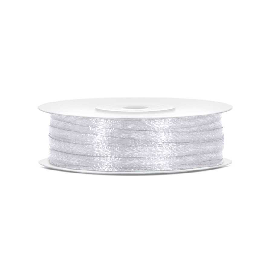 50 m ruban satin blanc 3 mm