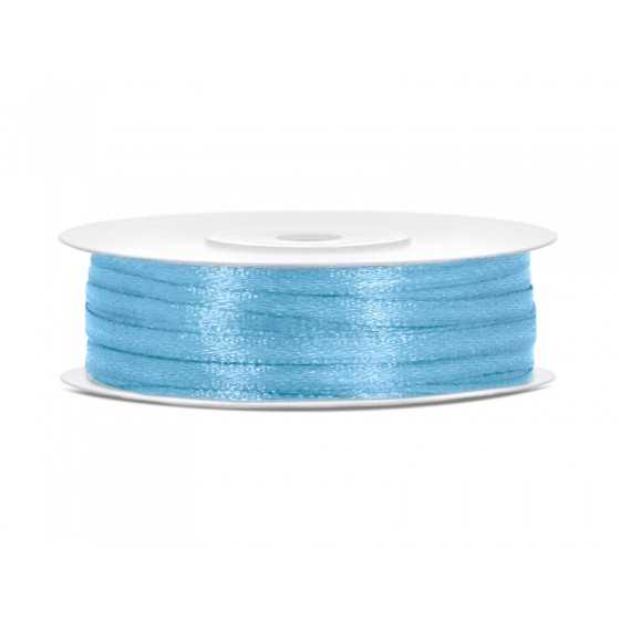 50 m ruban satin bleu ciel 3 mm