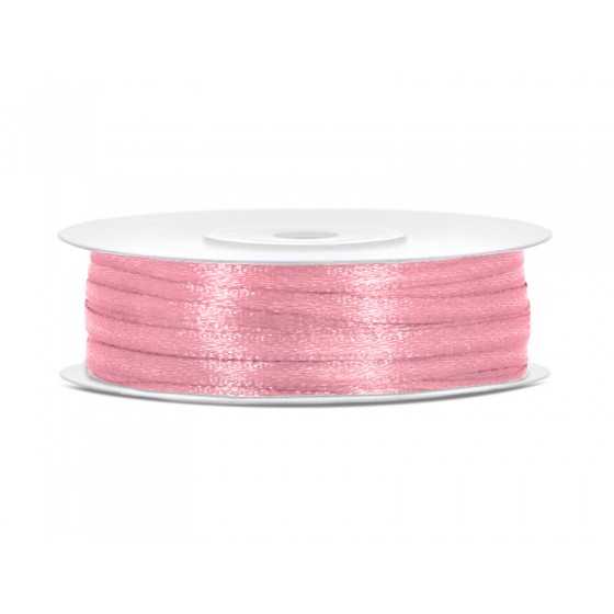 50 m ruban satin rose clair 3 mm