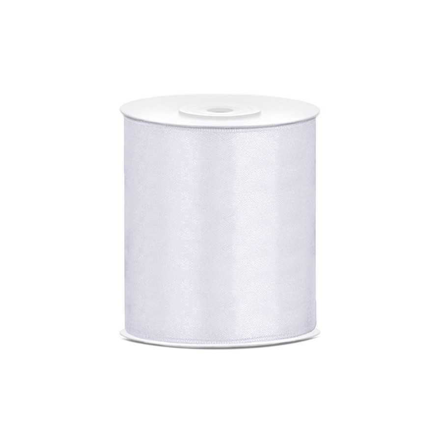 25 m ruban satin blanc 10 cm