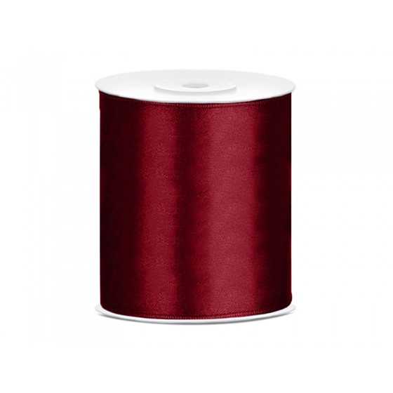 25 m ruban satin bordeaux 10 cm