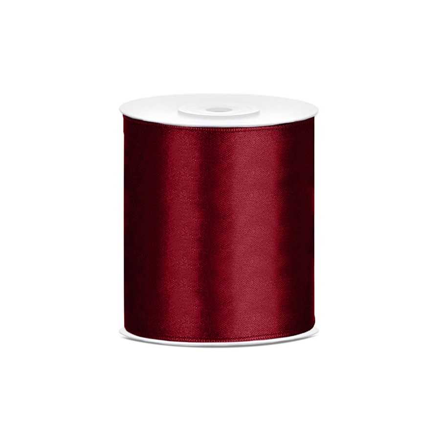 25 m ruban satin bordeaux 10 cm