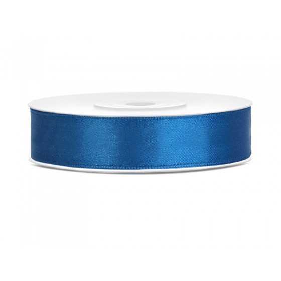 25 m ruban satin bleu 12 mm