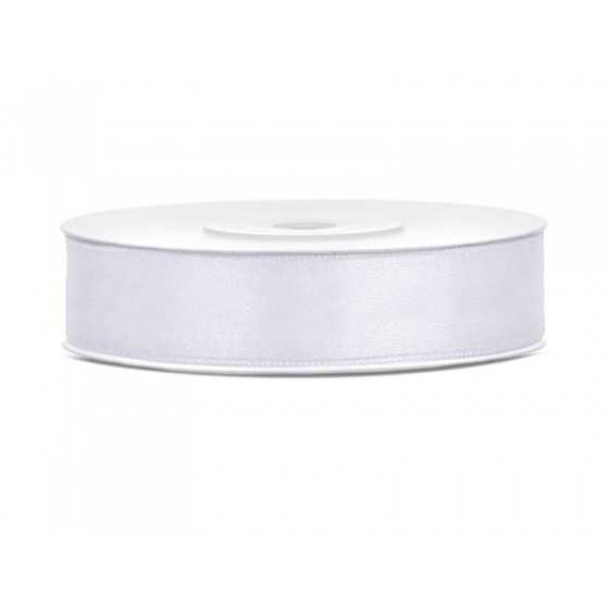 25 m ruban satin blanc 12 mm