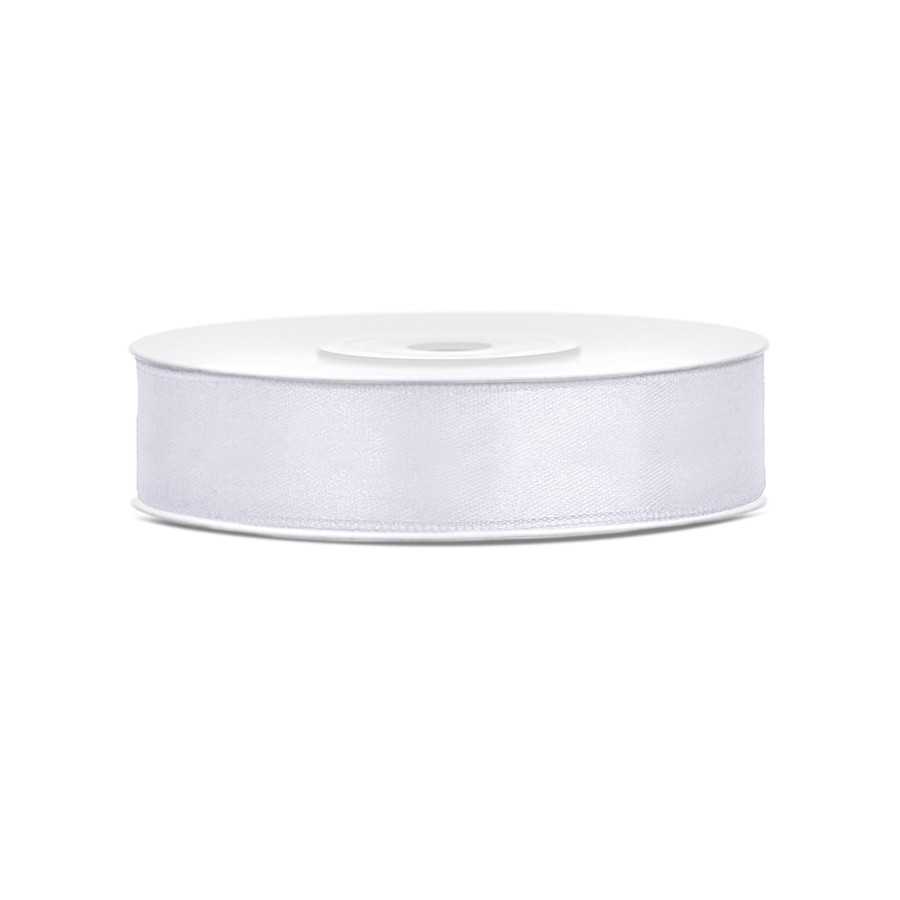 25 m ruban satin blanc 12 mm