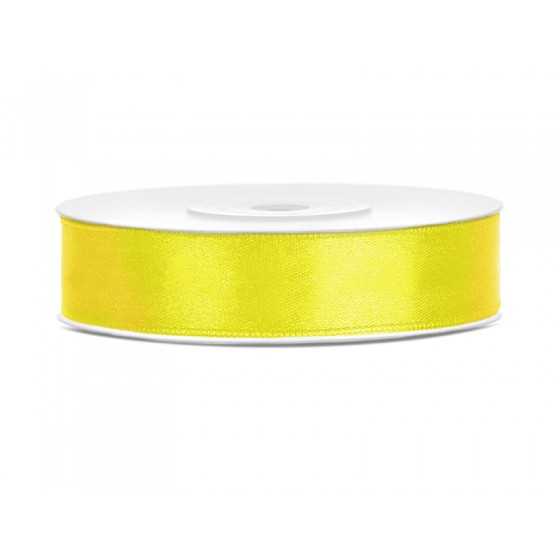 25 m ruban satin jaune 12 mm