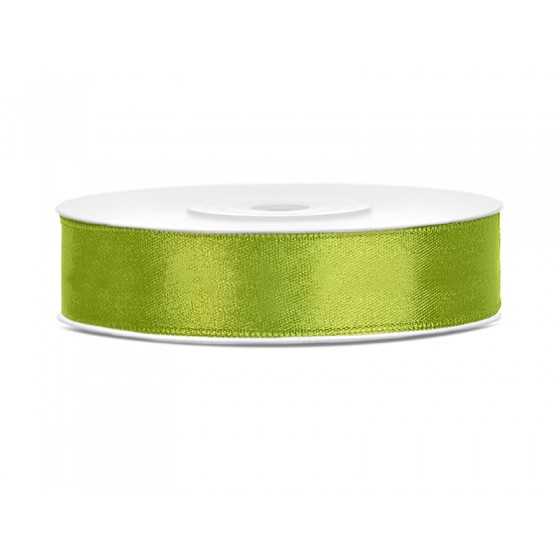 25 m ruban satin vert pomme 12 mm