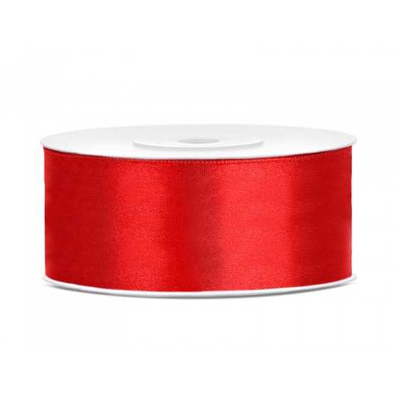 25 m ruban satin rouge 2,5 cm