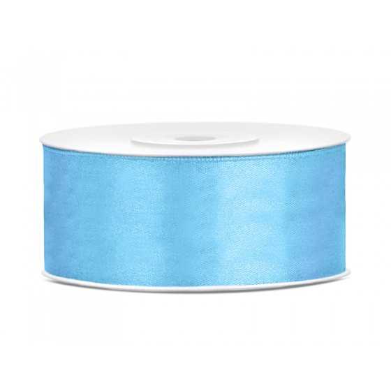 25 m ruban satin bleu ciel 2,5 cm