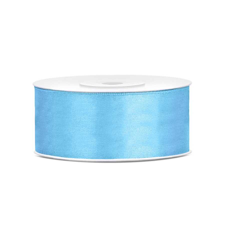 25 m ruban satin bleu ciel 2,5 cm