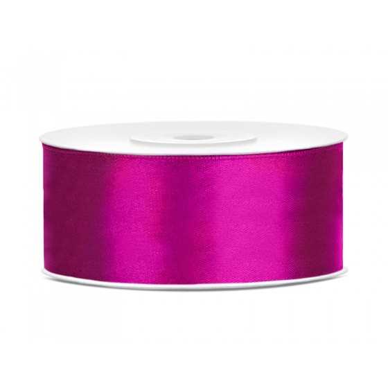 25 m ruban satin fuchsia 2,5 cm