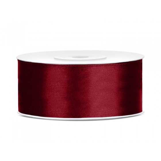 25 m ruban satin bordeaux 2,5 cm