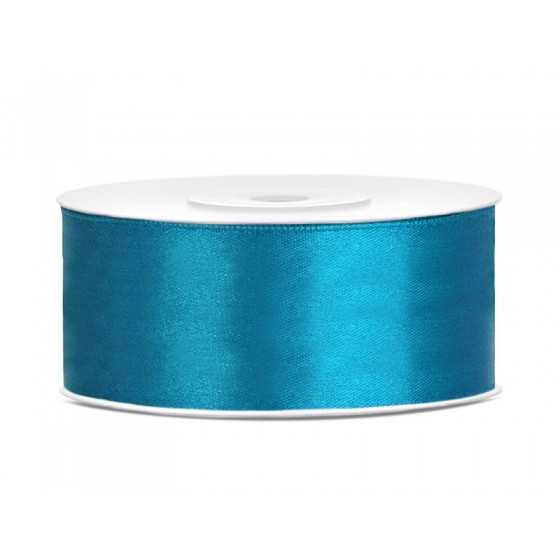 25 m ruban satin turquoise 2,5 cm