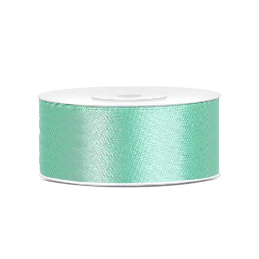 25 m ruban satin menthe 2,5 cm