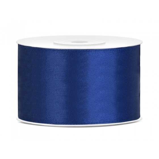 25 m ruban satin bleu marine 3,8 cm