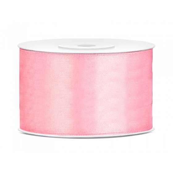 25 m ruban satin rose clair 3,8 cm