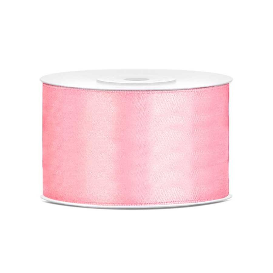 25 m ruban satin rose clair 3,8 cm