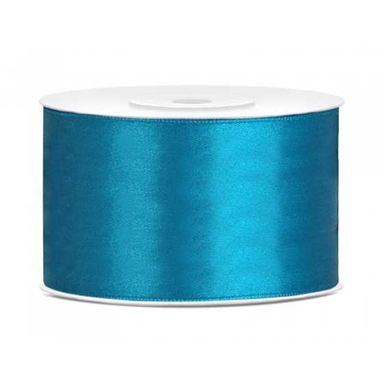 25 m ruban satin turquoise 3,8 cm