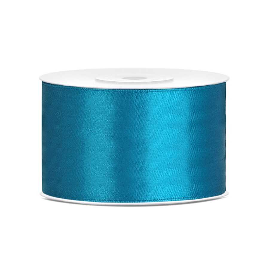 25 m ruban satin turquoise 3,8 cm