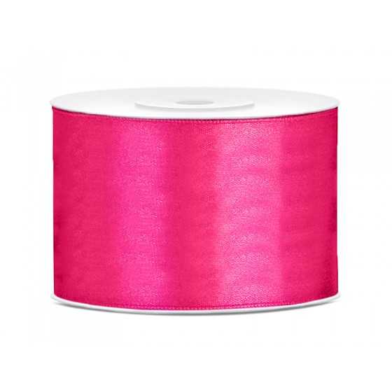 25 m ruban satin rose foncé 5 cm