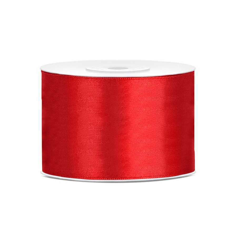 25 m ruban satin rouge 5 cm