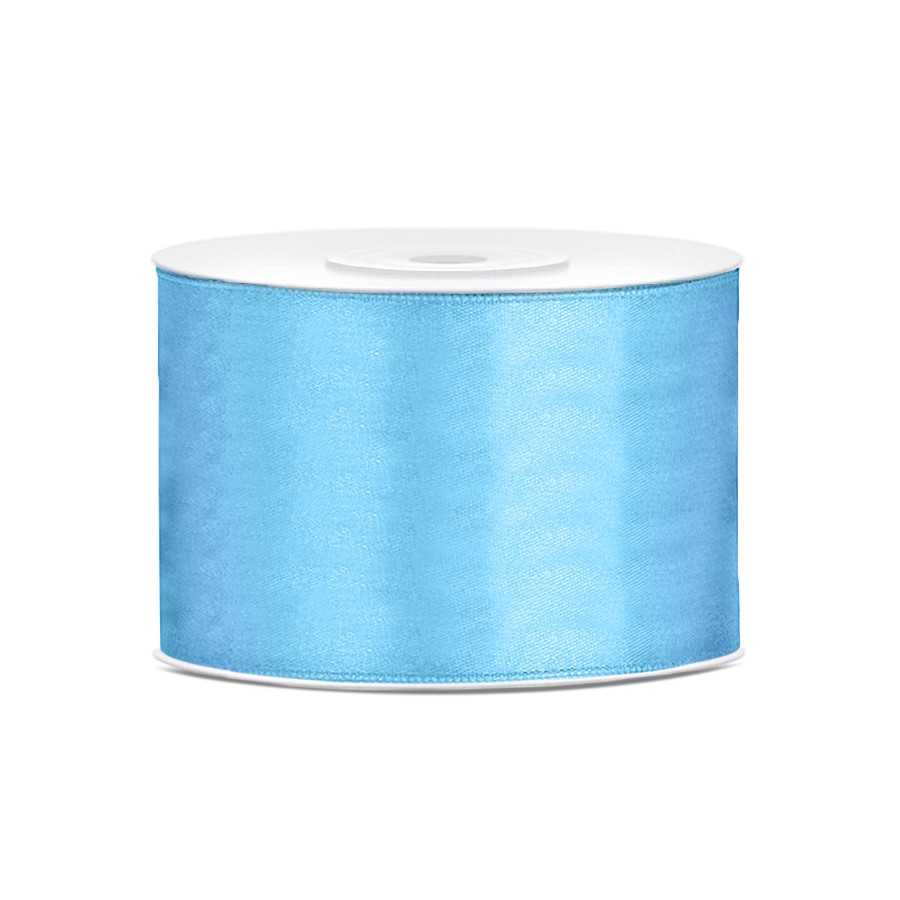 25 m ruban satin bleu ciel 5 cm