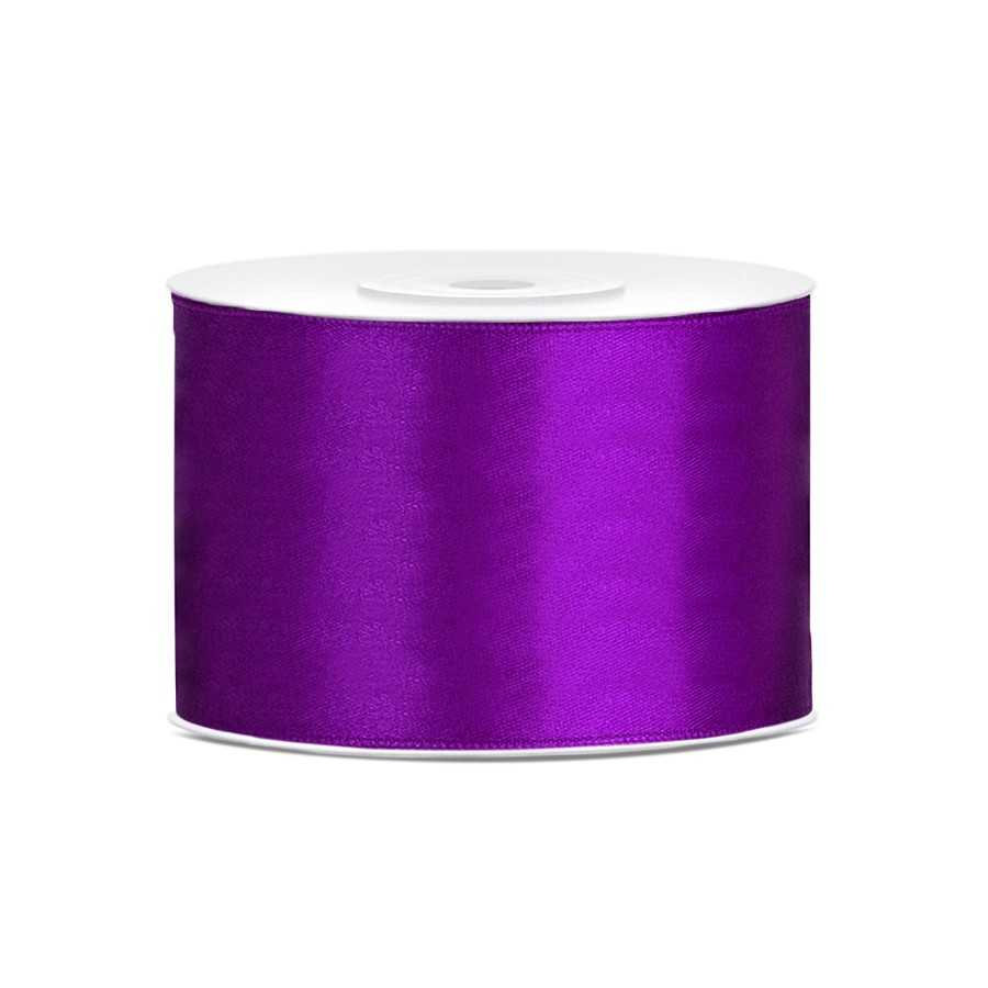 25 m ruban satin violet 5 cm