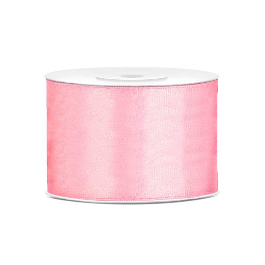 25 m ruban satin rose clair 5 cm