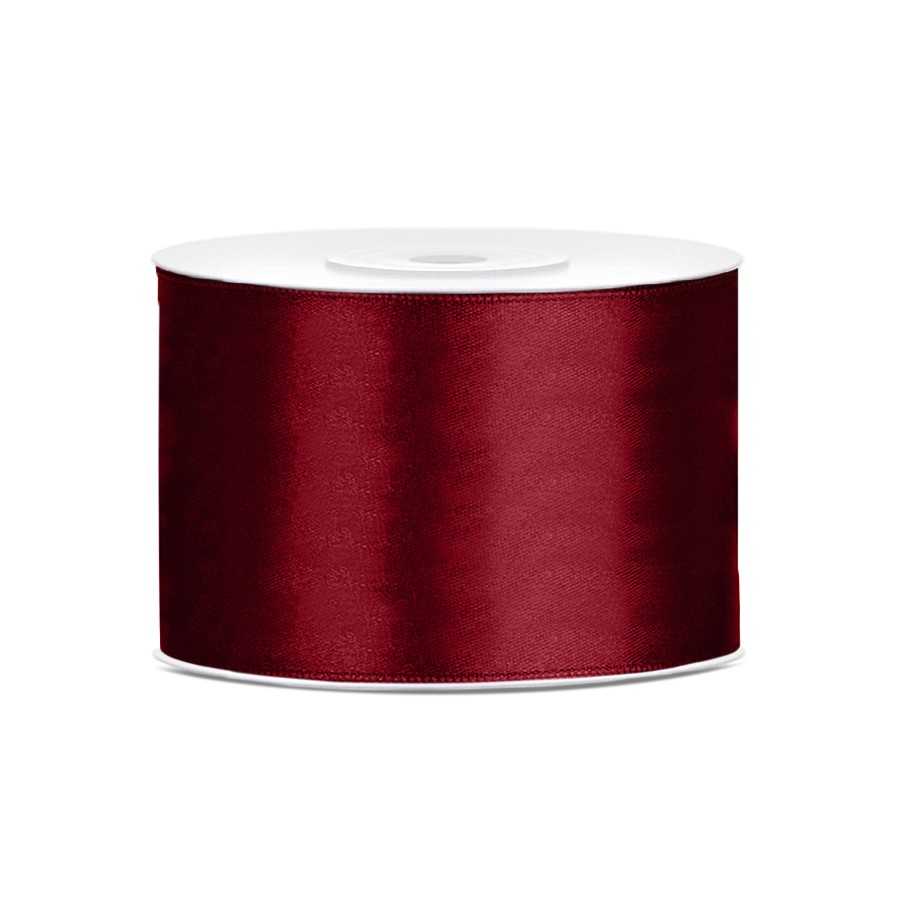 25 m ruban satin bordeaux 5 cm