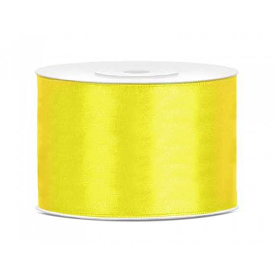 25 m ruban satin jaune 5 cm