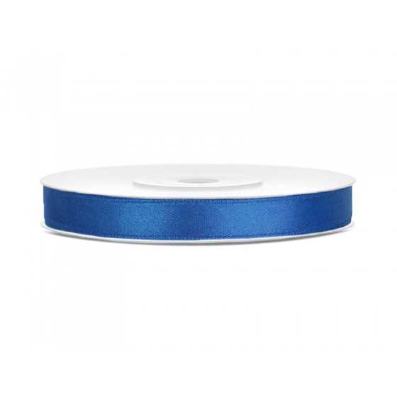 25 m ruban satin bleu royal 6 mm