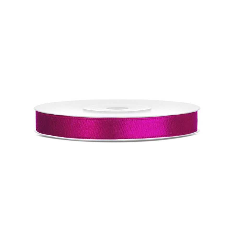 25 m ruban satin fuchsia 6 mm