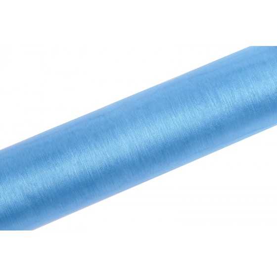 9 m organza bleu ciel 16 cm