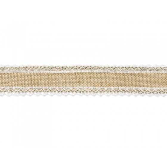 5 m toile de jute dentelle bord 4 cm