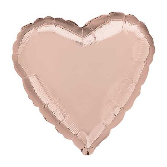 Ballon métallique rose gold coeur 80 cm