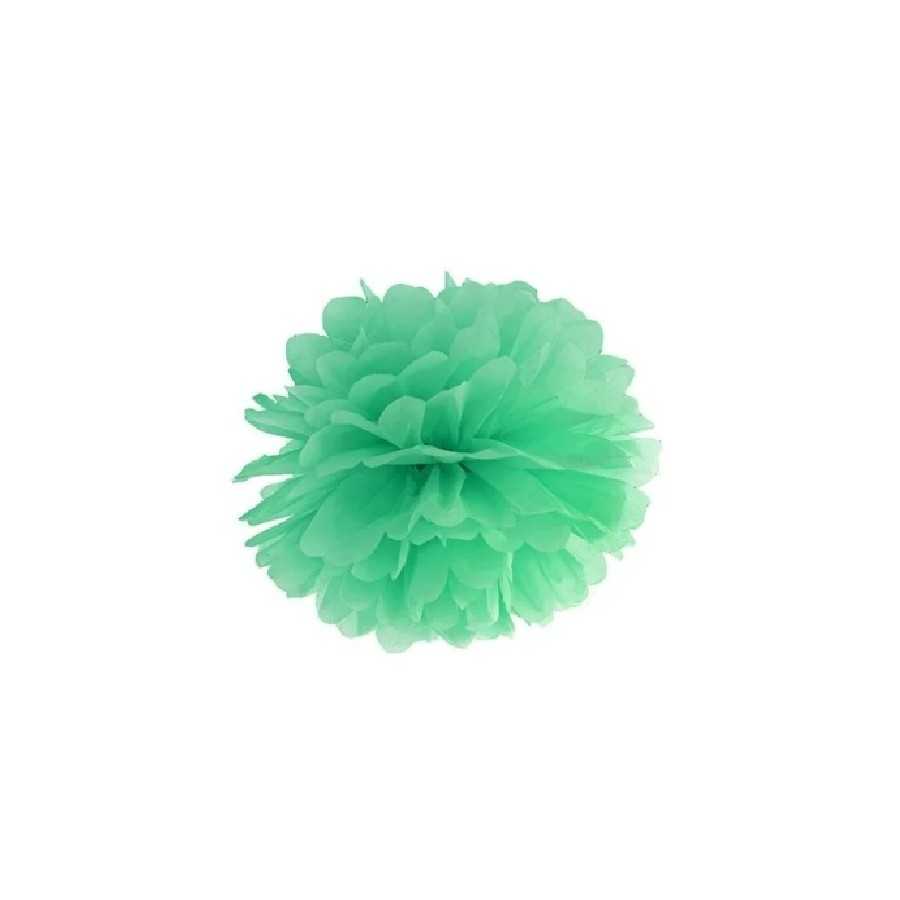 Pompon en papier de soie menthe 25 cm