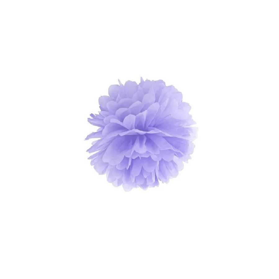 Pompon en papier de soie lilas 25 cm