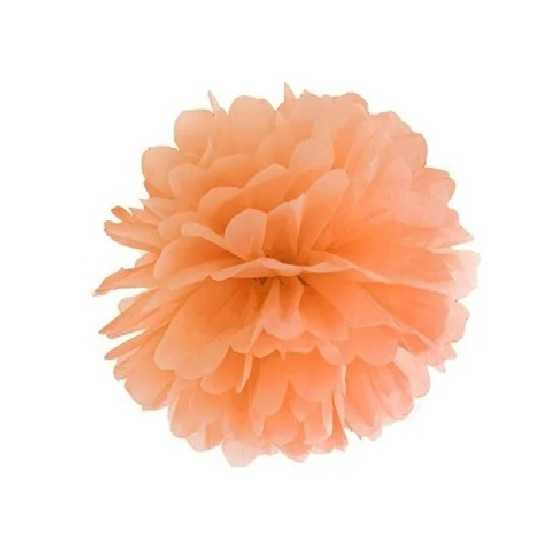 Pompon en papier de soie orange 25 cm