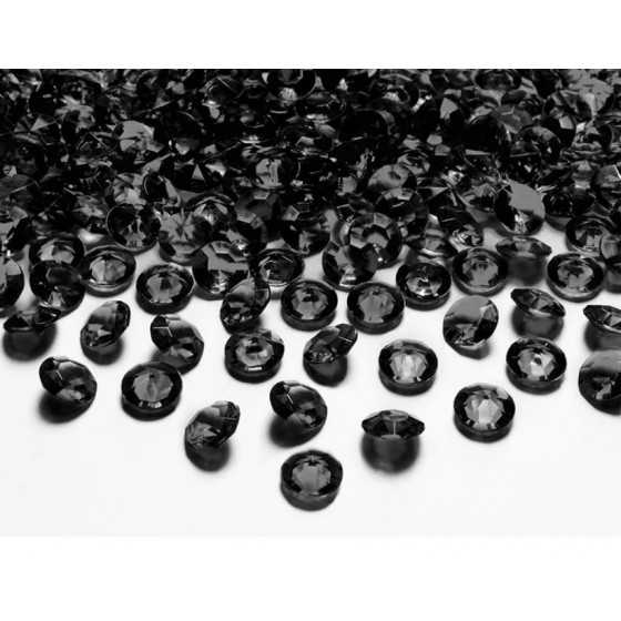 100 cristaux diamant noir 12 mm