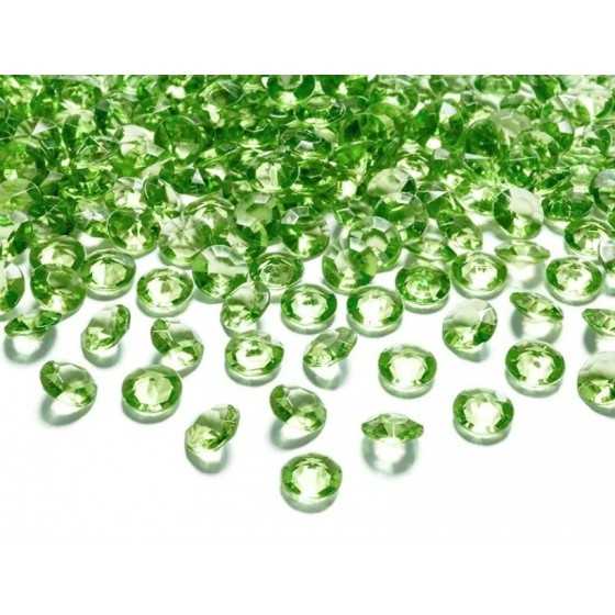 100 cristaux diamant vert pomme 12 mm