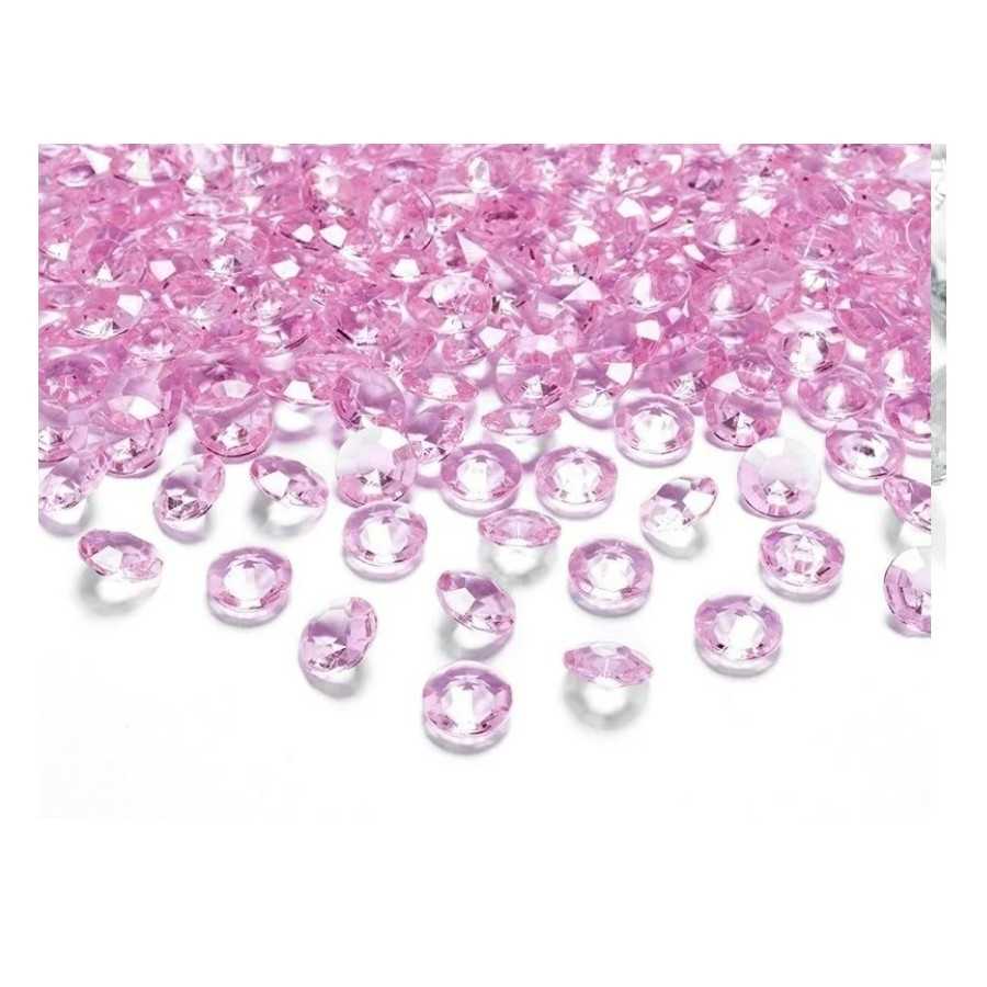 100 cristaux diamant rose 12 mm