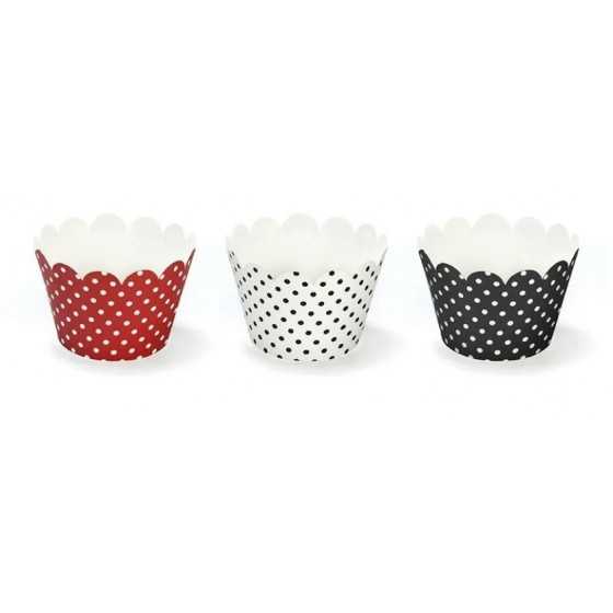 6 papiers pour cupcake à pois