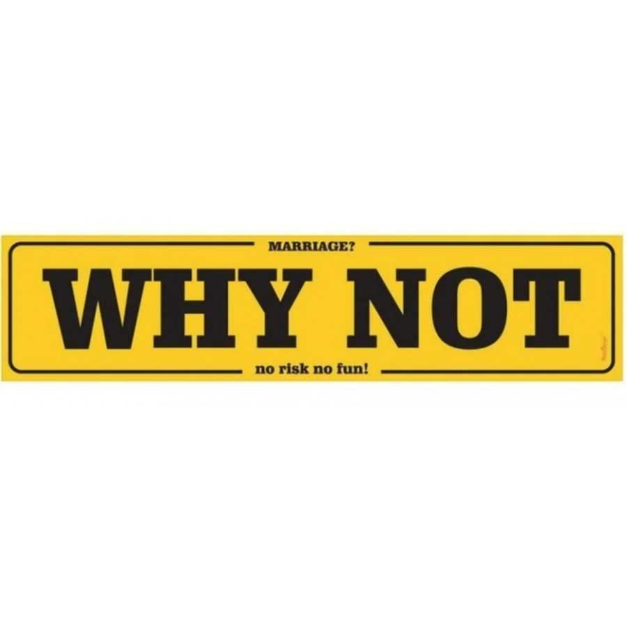 Plaque d'immatriculation "Why not" jaune et noir