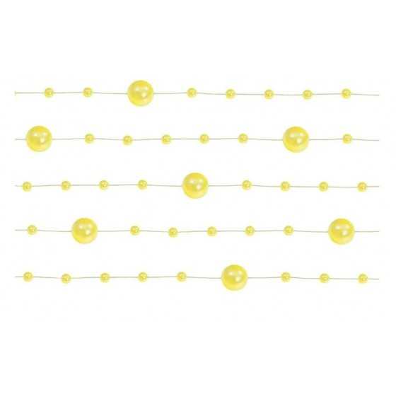 5 guirlandes de 1 m jaune de perles