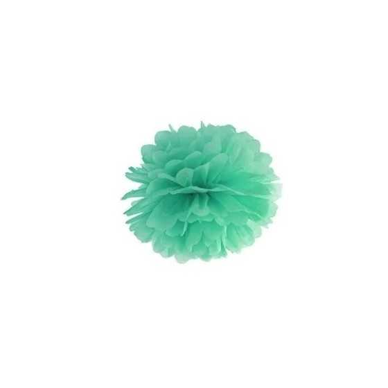 Pompon en papier de soie menthe foncé 35 cm