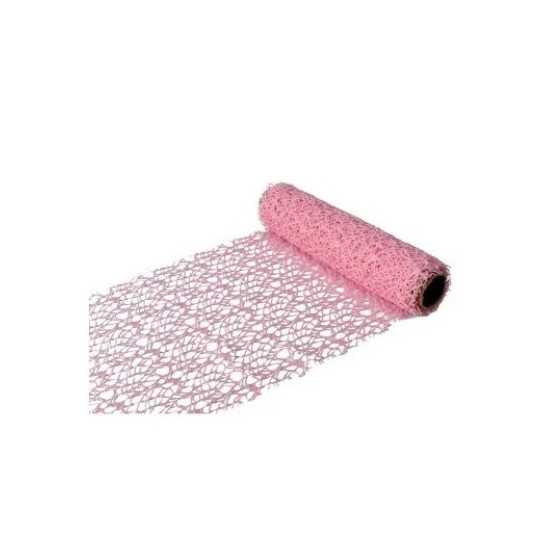 3 m de chemin de table macramé rose