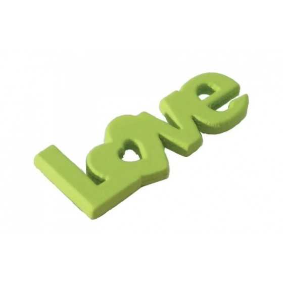 12 love en bois vert autocollant