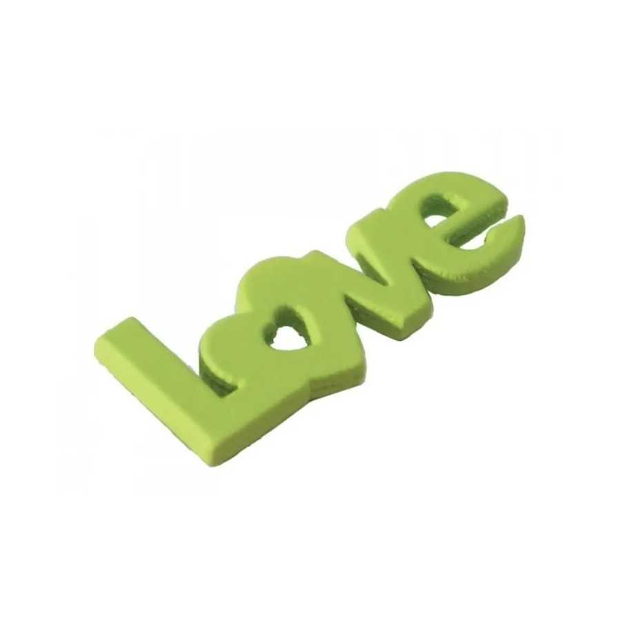 12 love en bois vert autocollant