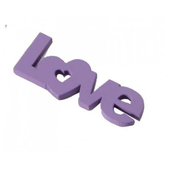 12 love en bois lilas autocollant