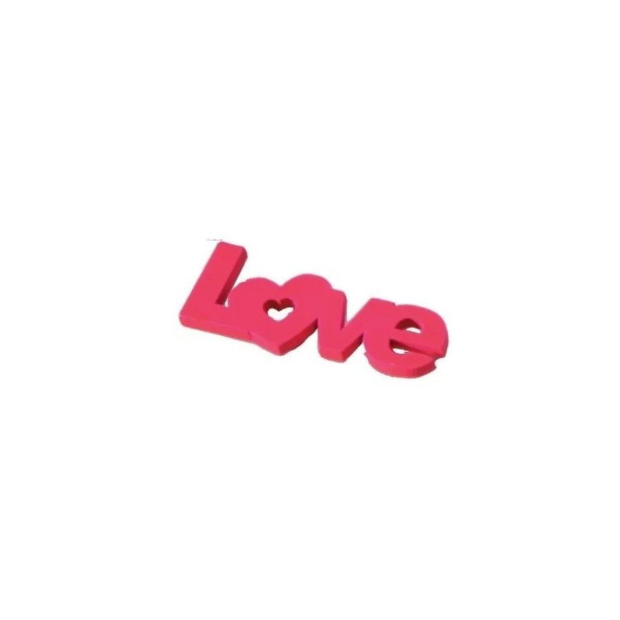 12 love en bois fuchsia autocollant